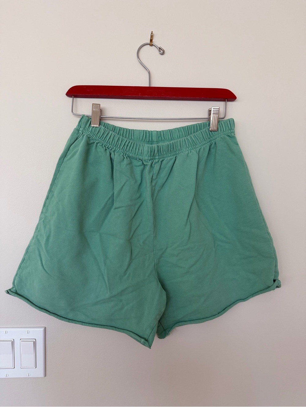 Green sweatshorts